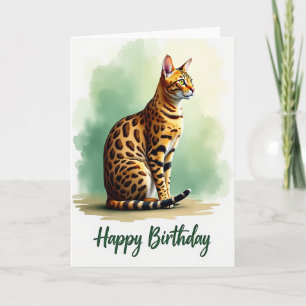 Tarjeta de cumpleaños de felino salvaje