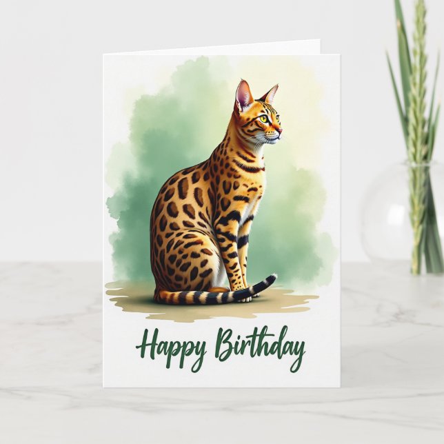 Tarjeta de cumpleaños de felino salvaje (Anverso)
