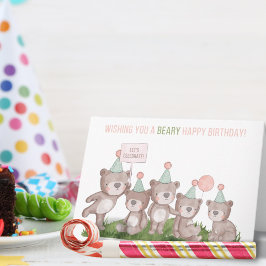 Tarjeta de cumpleaños de Fiesta Adorable