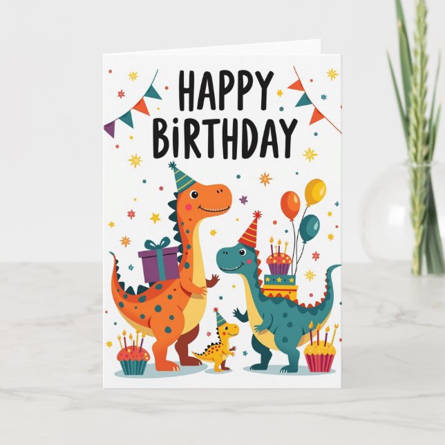 Tarjeta de cumpleaños de fiesta de criaturas (Anverso)