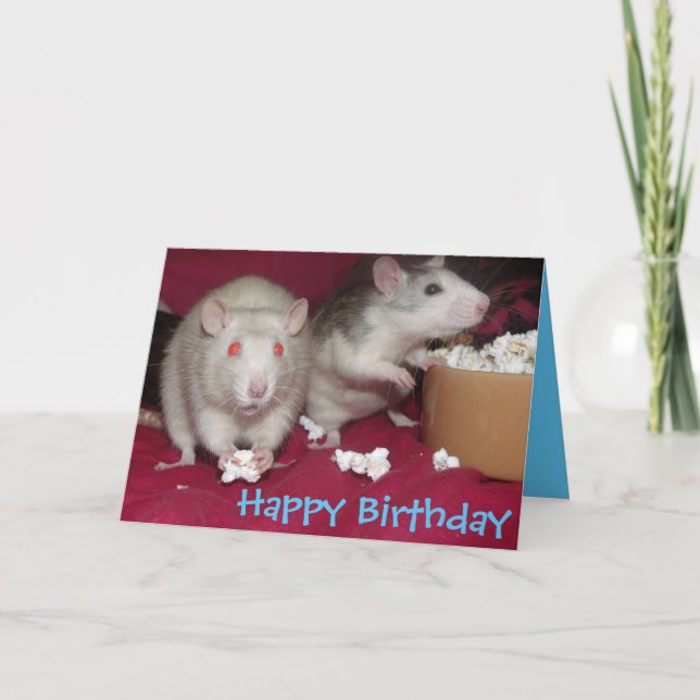 tarjeta de cumpleaños de fiesta de ratas (Anverso)