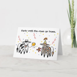 Tarjeta de cumpleaños de Fiesta de vaca