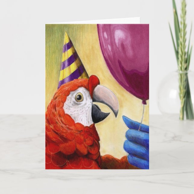 Tarjeta de cumpleaños de fiesta Parrot (Anverso)