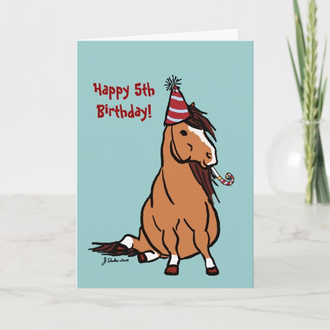 Tarjeta de cumpleaños de fiesta Pony Boys (Anverso)