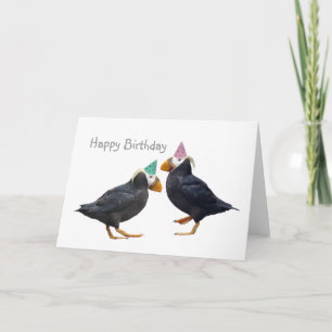 Tarjeta de cumpleaños de fiesta Puffins
