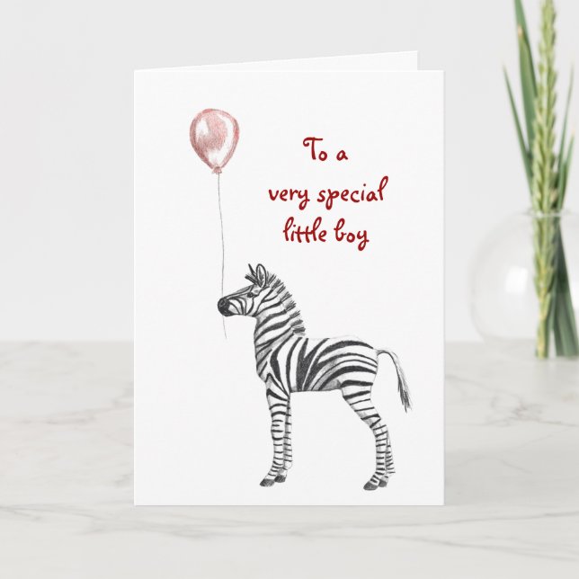 Tarjeta de cumpleaños de fiesta Zebra Boys (Anverso)
