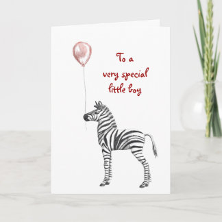 Tarjeta de cumpleaños de fiesta Zebra Boys