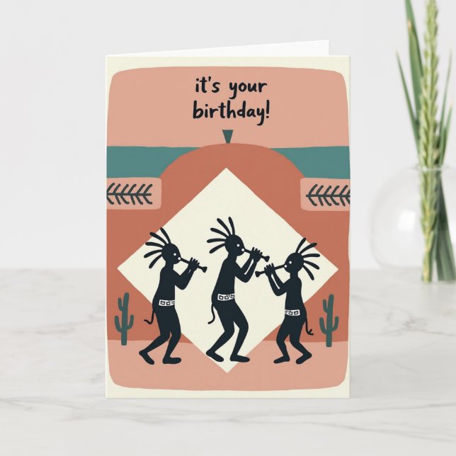 Tarjeta de cumpleaños de figuras espinosas (Anverso)