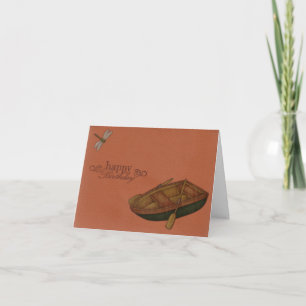 Tarjeta de cumpleaños de Fila Bote y Dragonfly