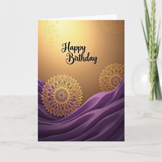Tarjeta de cumpleaños de filigrana dorada (Anverso)