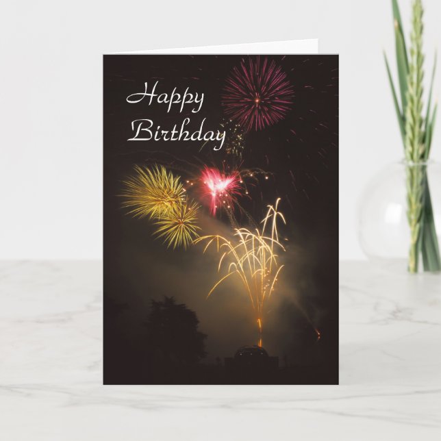 Tarjeta de cumpleaños de Fireworks (Anverso)