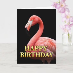 TARJETA DE CUMPLEAÑOS DE FLAMENCO EN PRIMER PLANO 