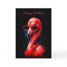 Tarjeta de cumpleaños de flamenco fabuloso con gaf