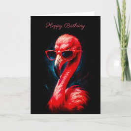 Tarjeta de cumpleaños de flamenco fabuloso con gaf