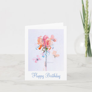 Tarjeta de cumpleaños de Fleur de la mariposa