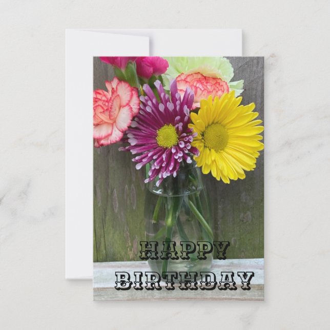 Tarjeta de cumpleaños de flor (Anverso)