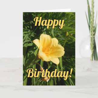 Tarjeta de cumpleaños de flor amarilla