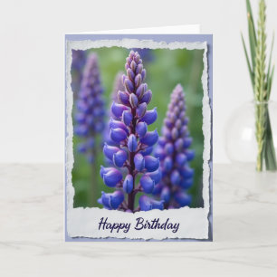 Tarjeta de cumpleaños de Flor Azul Alegre