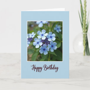 Tarjeta de cumpleaños de flor azul cielo