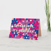 Tarjeta de cumpleaños de flor bisexual