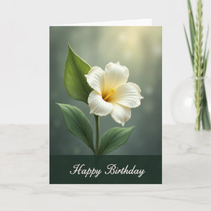 Tarjeta de cumpleaños de flor blanca