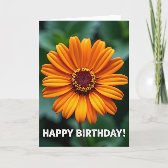 Tarjeta de cumpleaños de flor Bokeh (Anverso)
