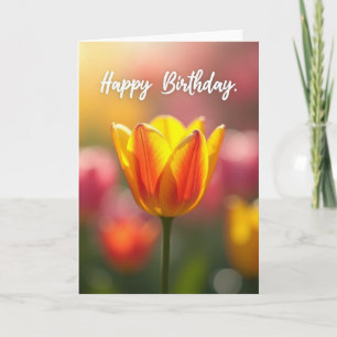 Tarjeta de cumpleaños de flor brillante