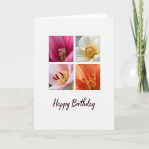 Tarjeta de cumpleaños de flor colorida