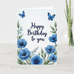 Tarjeta de cumpleaños de flor de amapola