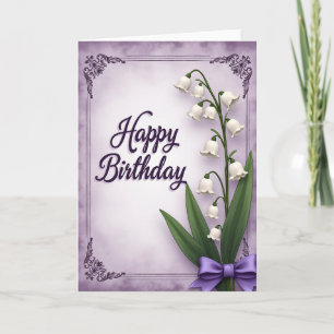 Tarjeta de cumpleaños de flor de campana