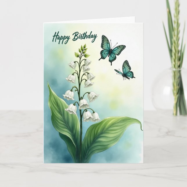 Tarjeta de cumpleaños de flor de campana dulce (Anverso)