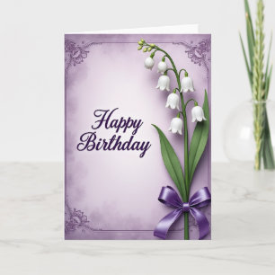 Tarjeta de cumpleaños de flor de campana elegante