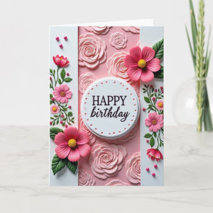 Tarjeta de cumpleaños de flor de cerezo