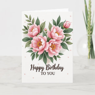 Tarjeta de cumpleaños de flor de cerezo rosa