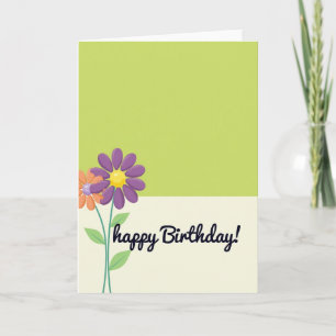 Tarjeta de cumpleaños de flor de dos tonos