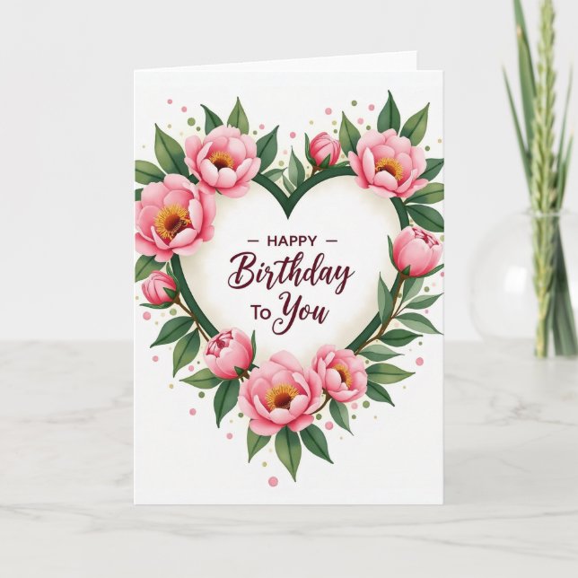 Tarjeta de cumpleaños de flor de jardín (Anverso)