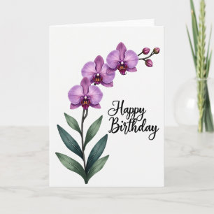 Tarjeta de cumpleaños de flor de lila