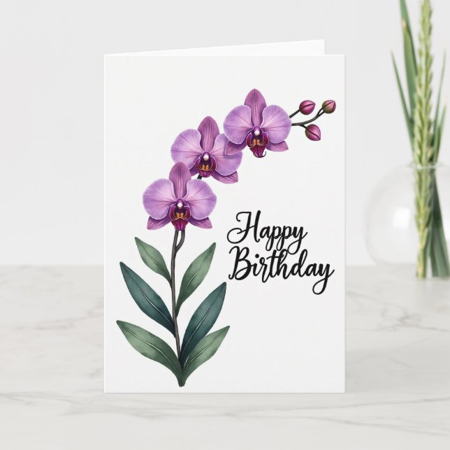 Tarjeta de cumpleaños de flor de lila (Anverso)