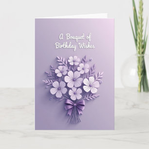 Tarjeta de cumpleaños de flor de lila