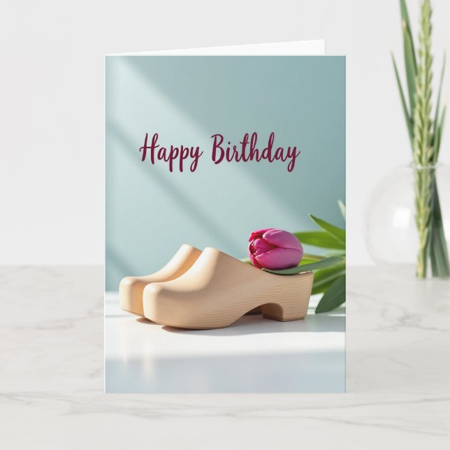 Tarjeta de cumpleaños de Flor de Madera Serena (Anverso)
