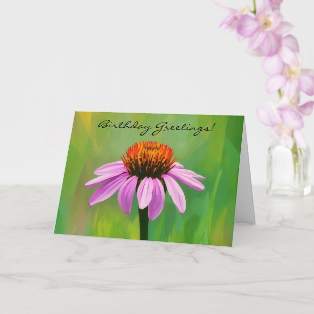 Tarjeta de cumpleaños de flor de margarita rosa br (Orquídea)