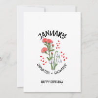 Tarjeta de cumpleaños de Flor de Mes de Nacimiento