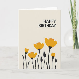 Tarjeta de cumpleaños de flor de naranja