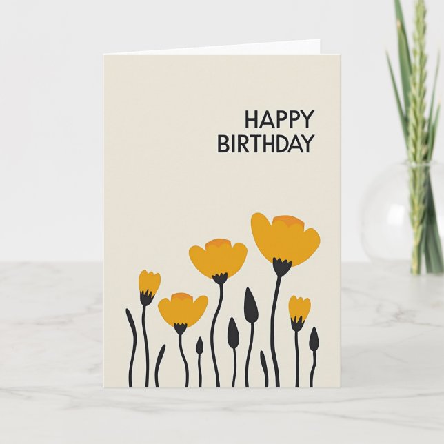 Tarjeta de cumpleaños de flor de naranja (Anverso)