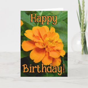 Tarjeta de cumpleaños de flor de naranja