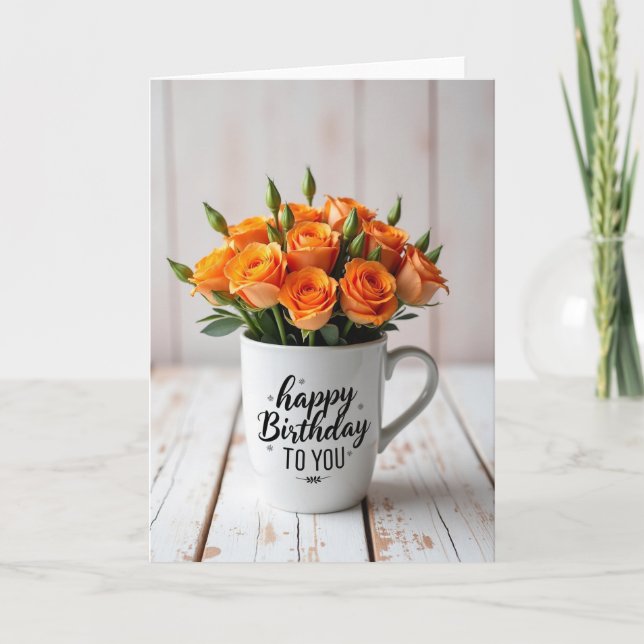 Tarjeta de cumpleaños de flor de naranja (Anverso)