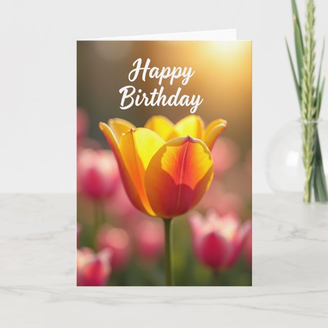 Tarjeta de cumpleaños de flor de naranja dulce (Anverso)