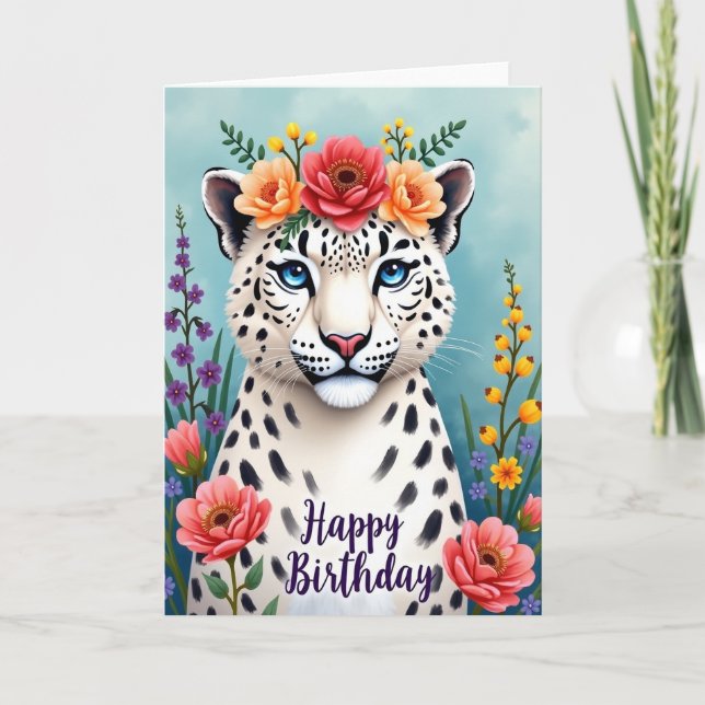 Tarjeta de cumpleaños de flor de nieve (Anverso)