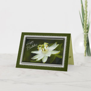 Tarjeta de cumpleaños de flor de pasión