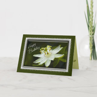 Tarjeta de cumpleaños de flor de pasión